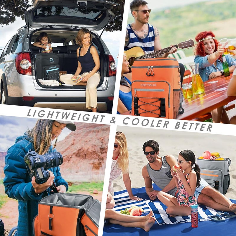 CaCTOUR Backpack Cooler,36 Can Cooler Backpack & Portable Lightweight Backpack Coolers Insulated Leak Proof for Men and Women - Image 2